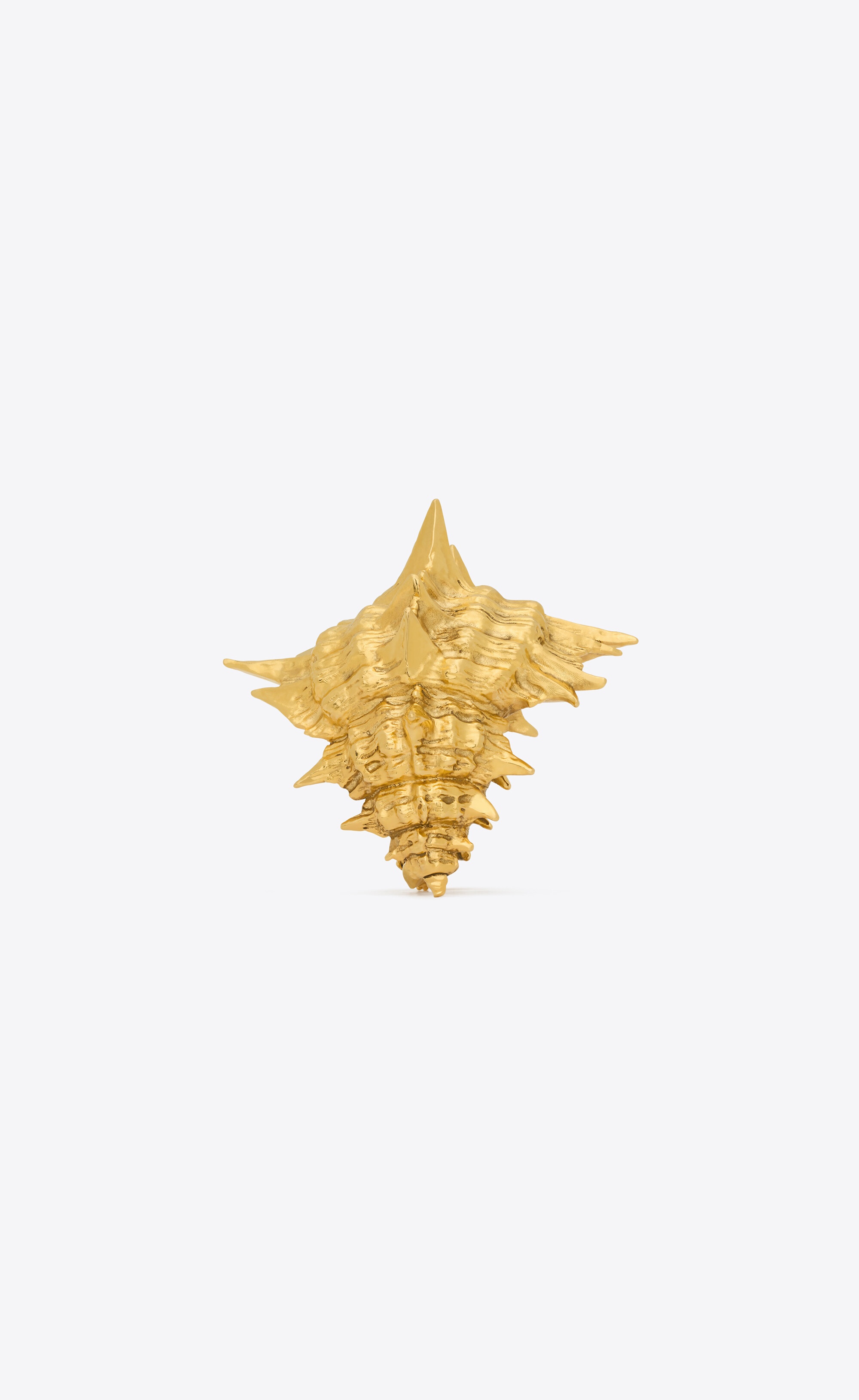 spiky shell cuff in metal - 3