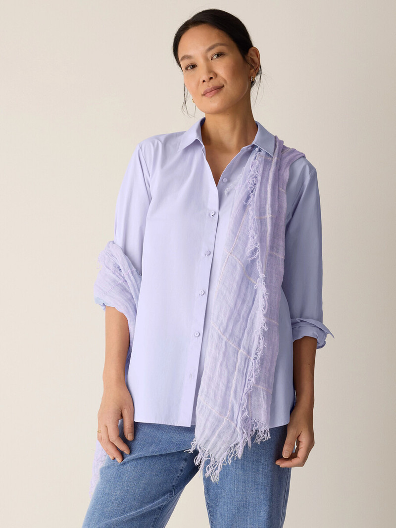 Organic Linen Cotton Squares Scarf 3