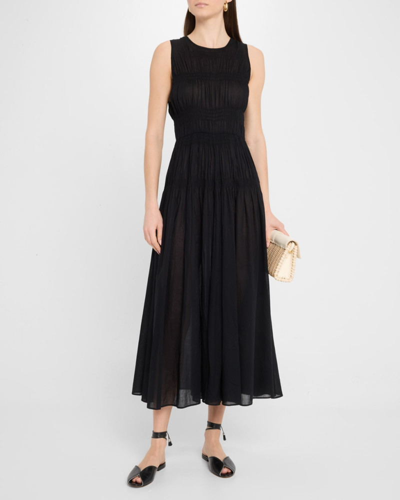 APIECE APART Fabiana Shirred Organic Cotton Voile Maxi Dress outlook