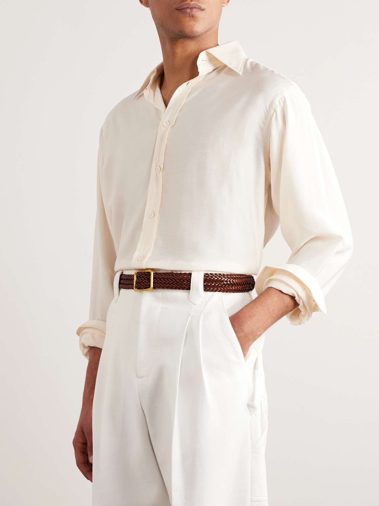 3cm Woven Leather Belt - 3