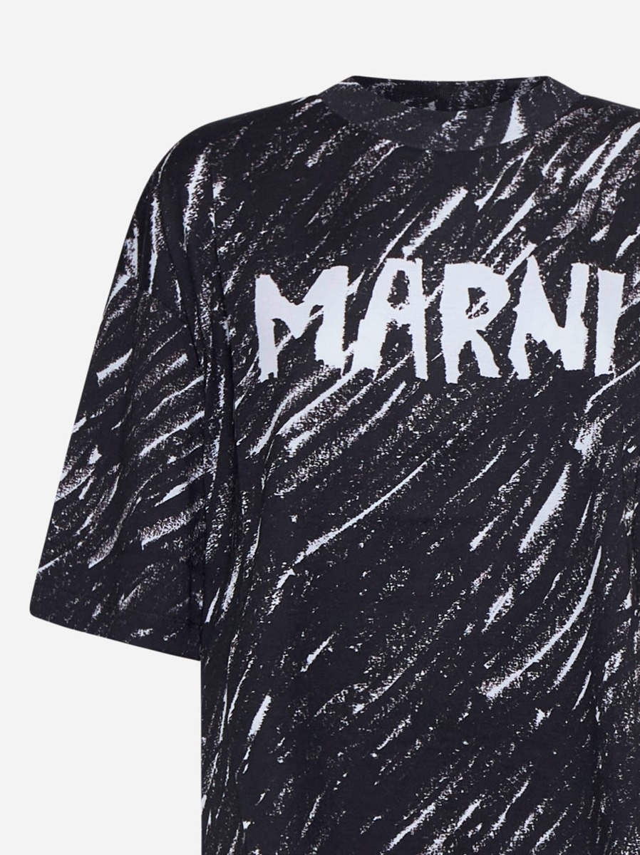 【送料&関税込】Marni crayon Print T-shirt Marni Black logo and Crayon print T-shirt | danielloboutique