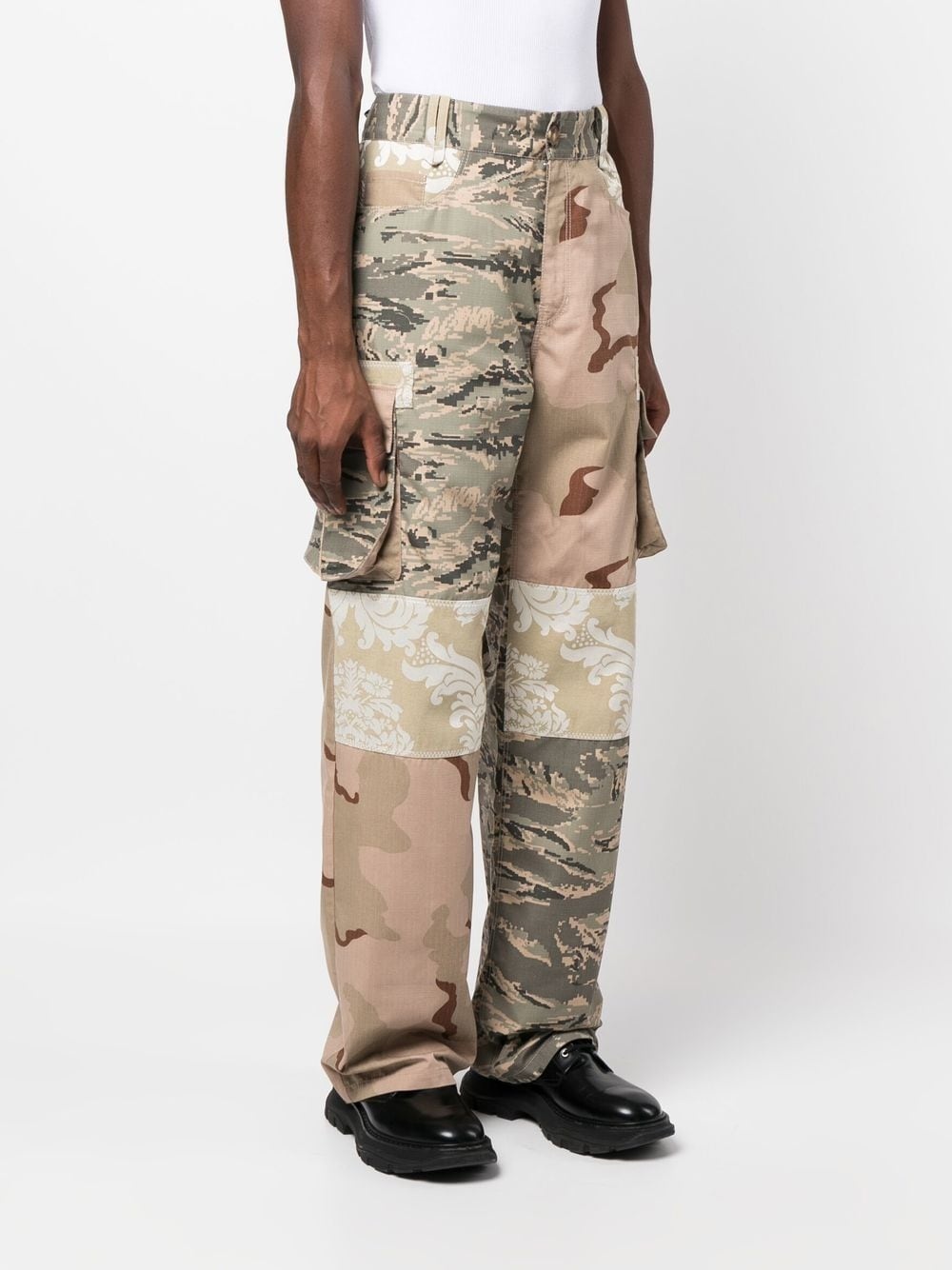patchwork cargo trousers - 3
