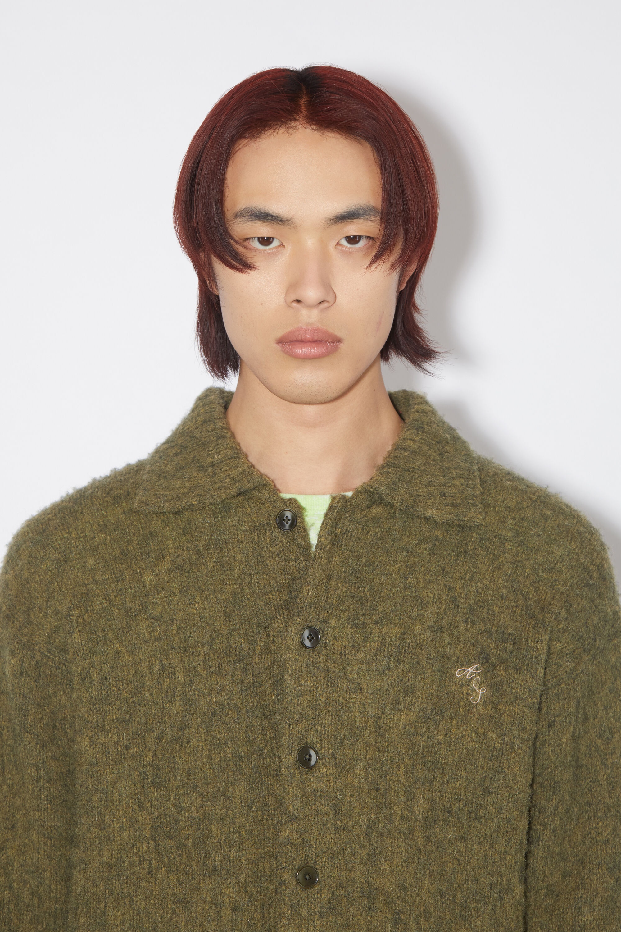 Polo wool cardigan - Dark Olive - 5