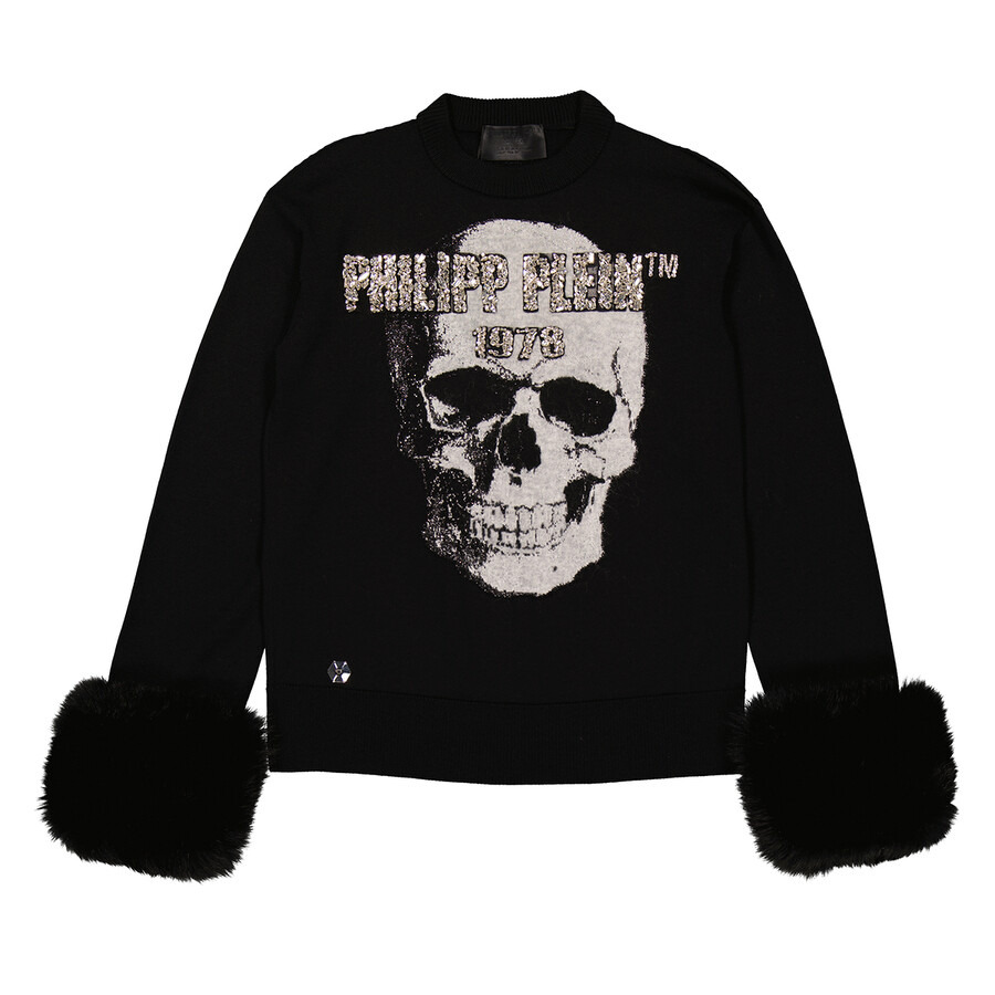 Philipp Plein Skull Embroidered Round Neck Pullover - 1