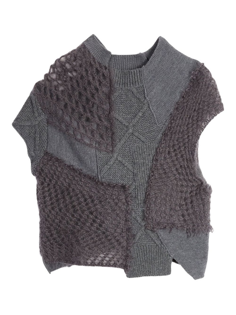 patchwork-design sweater 1