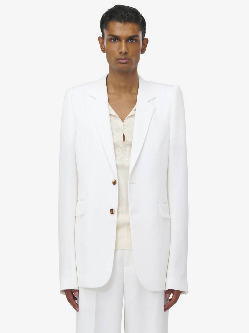 Stacked Shoulder Single-breasted Jacket - 1