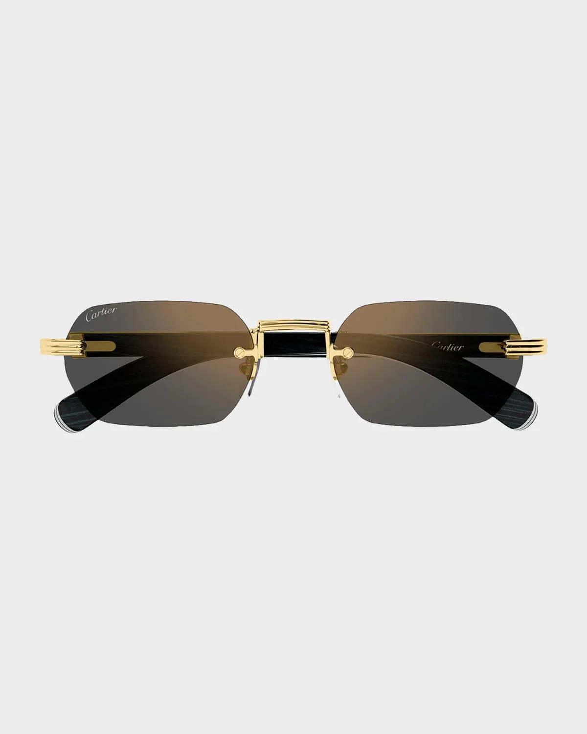 Men's Rimless Titanium Rectangle Sunglasses - 1