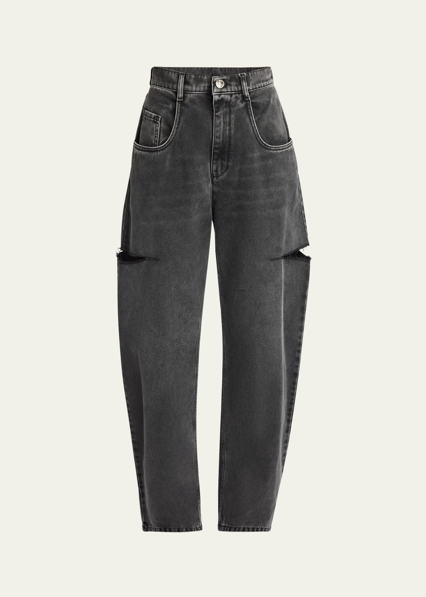 Slit Denim Pants - 1