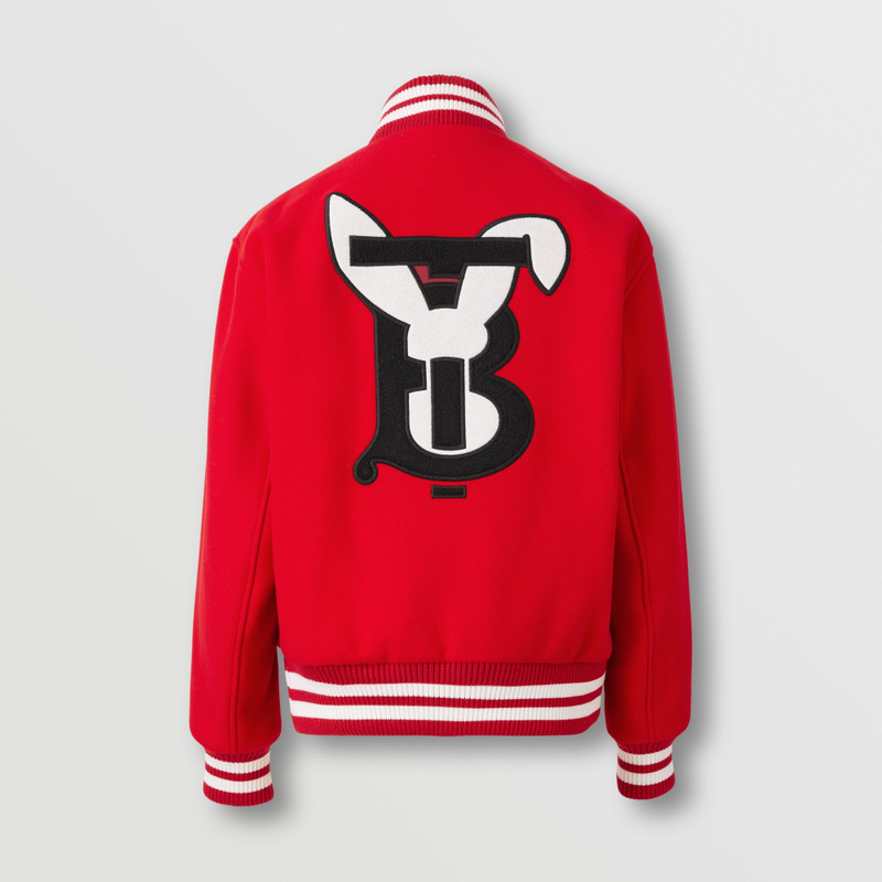 Rabbit Appliqué Technical Wool Bomber Jacket 8