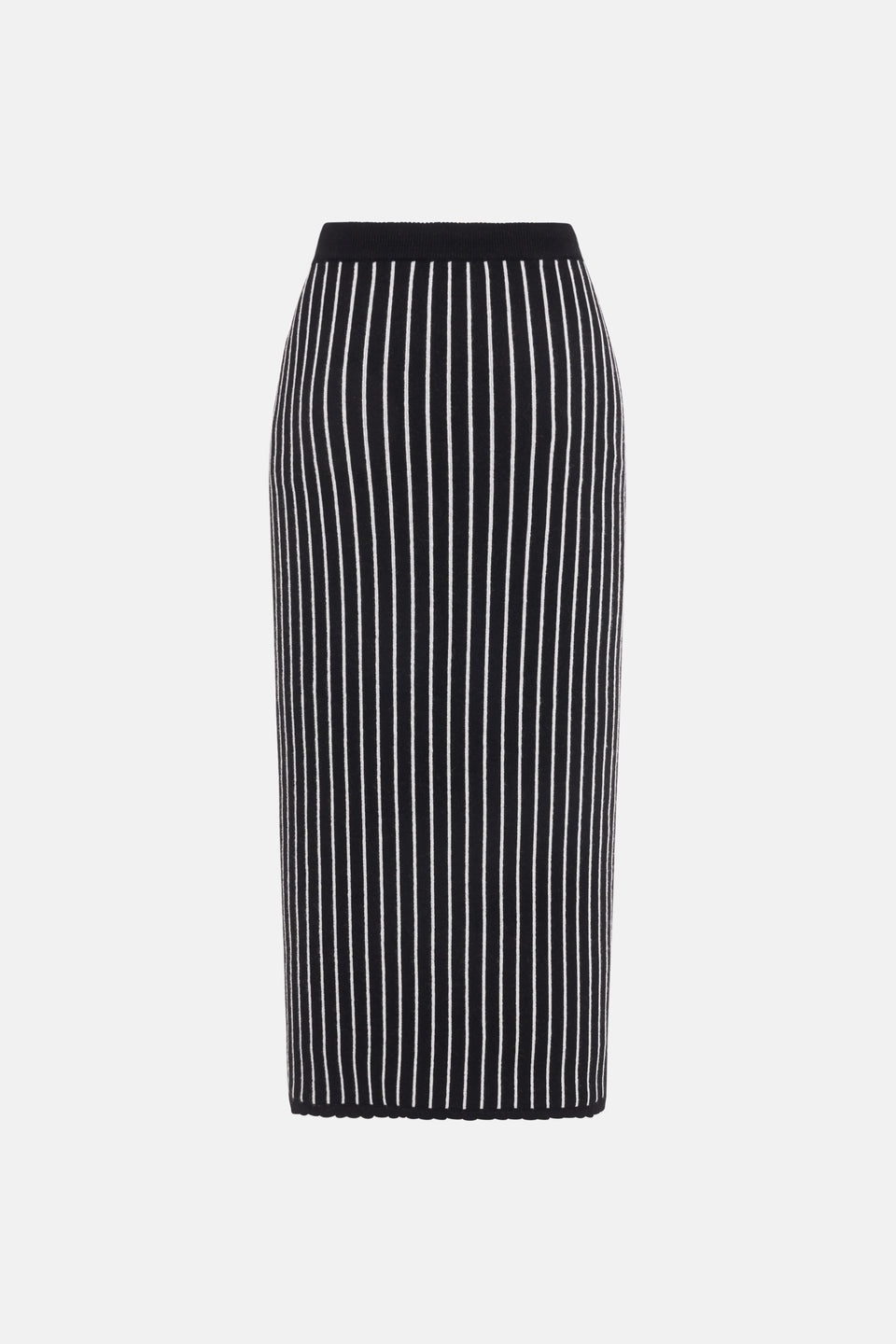 PINSTRIPE KNITTED MIDI SKIRT WITH BUTTONS - 2
