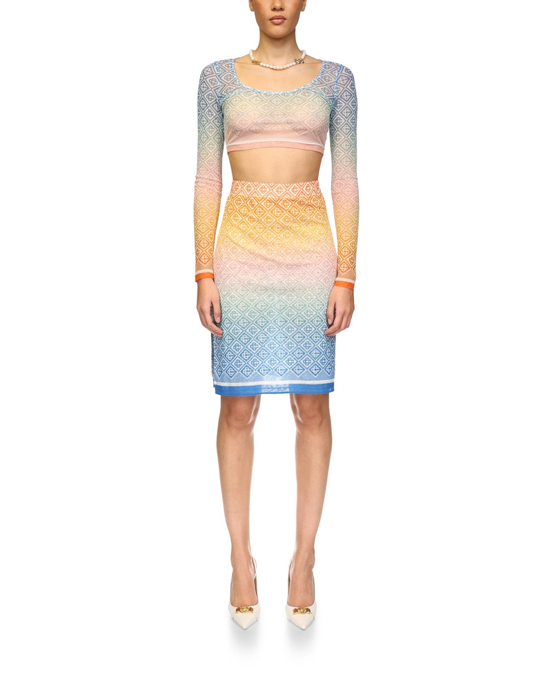 CASABLANCA Gradient Monogram Mesh Skirt | Casablanca Paris outlook