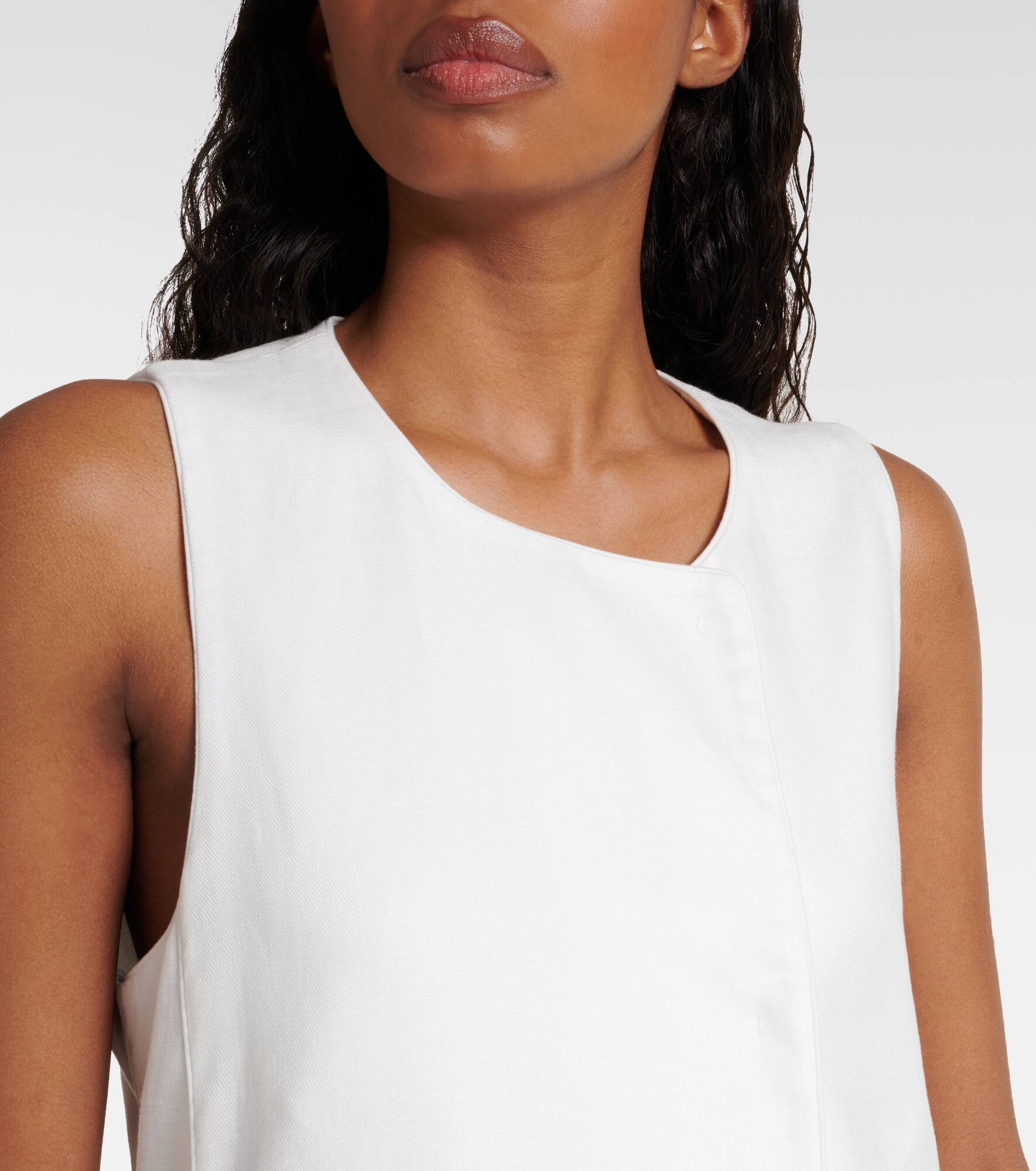 Max Mara Aureo linen twill midi wrap dress | REVERSIBLE
