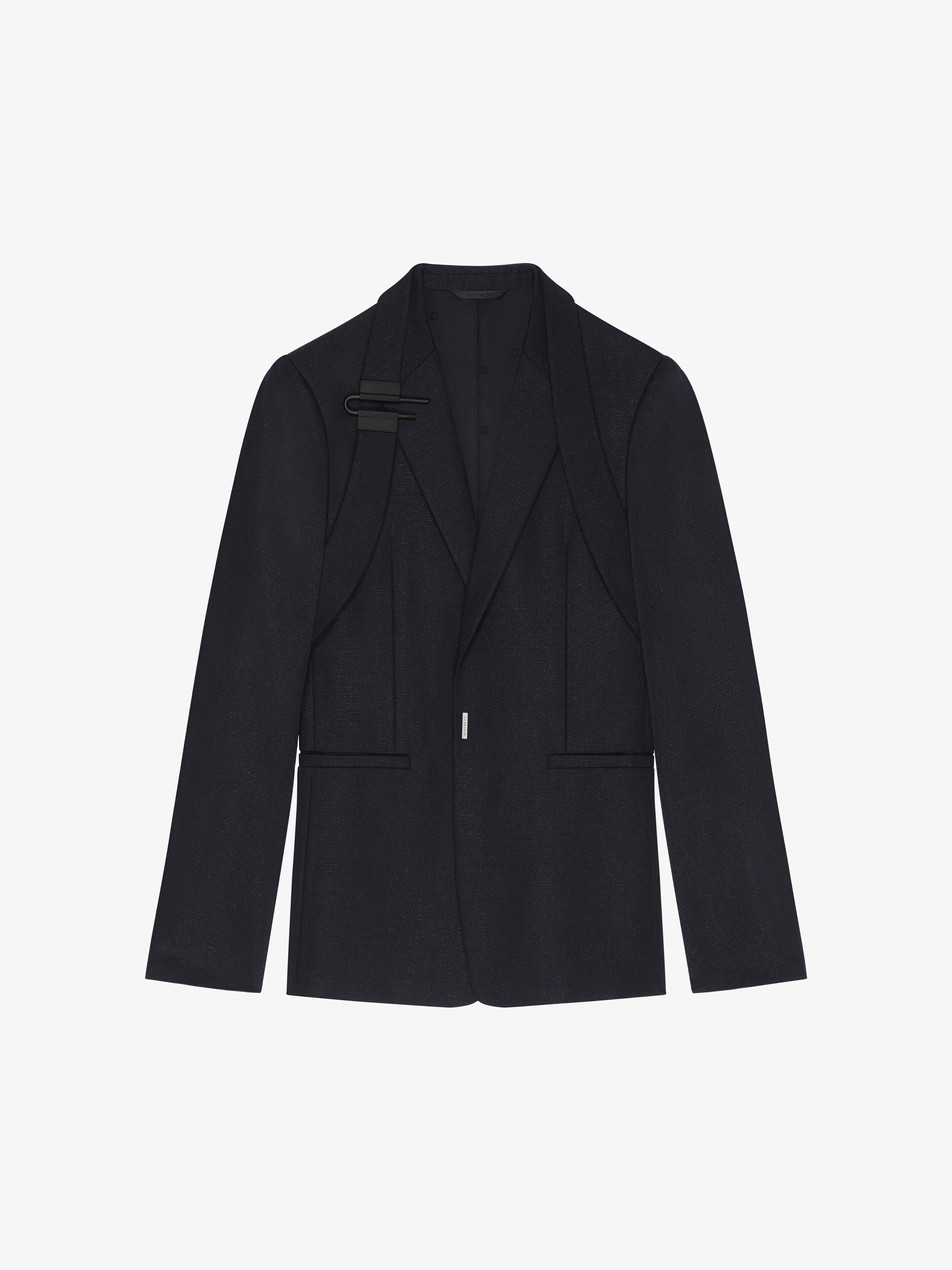 SLIM FIT JACKET IN WOOL AND LUREX WITH U-LOCK HARNESS - 1