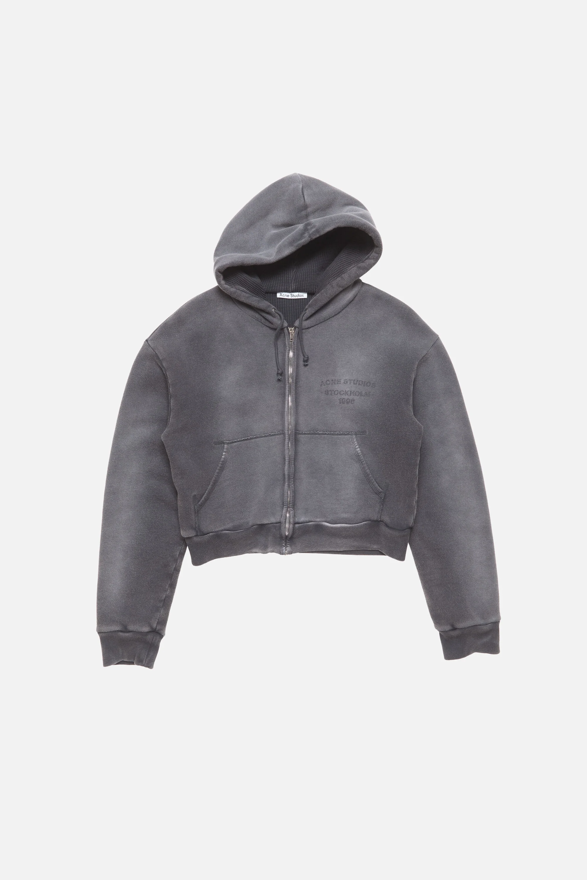 Sprayed zip hoodie - Faded black - 1