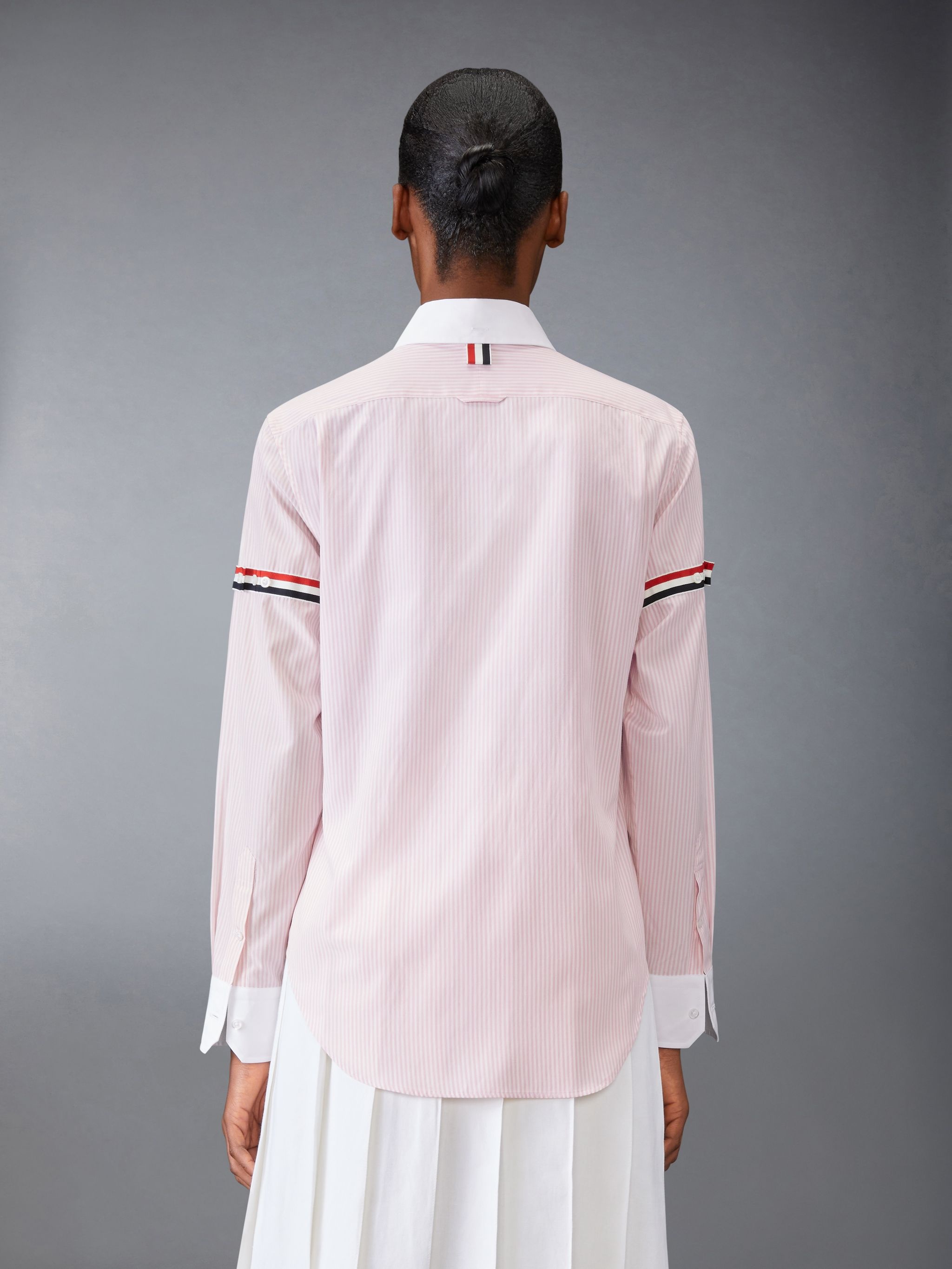 Cotton Silk Armband Point Collar Shirt - 3