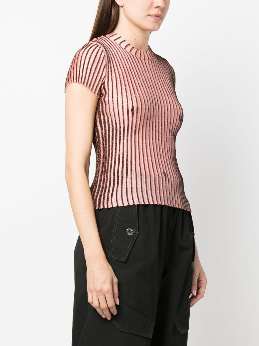 striped short-sleeve top - 3
