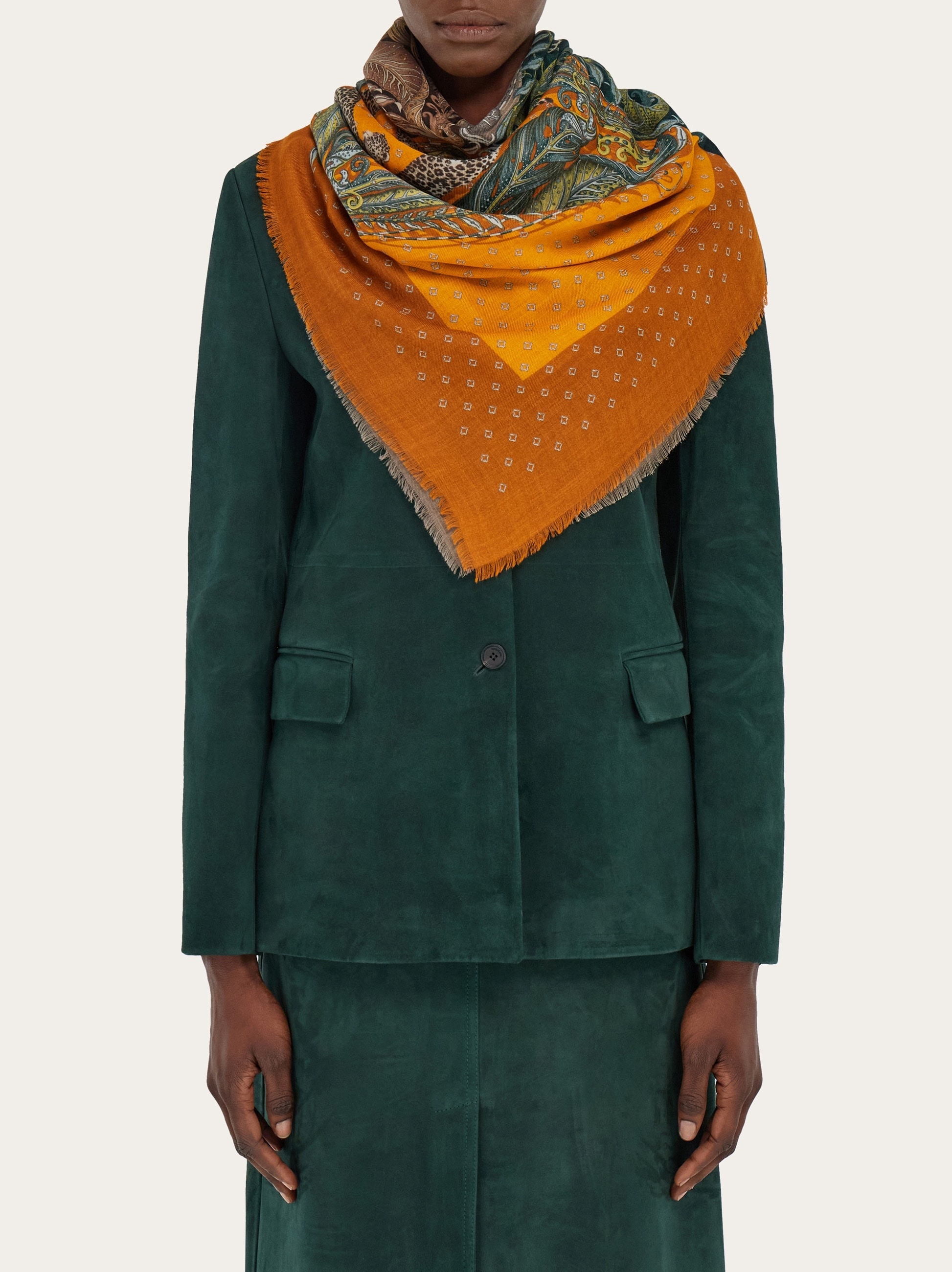 Madras print cashmere stole - 3