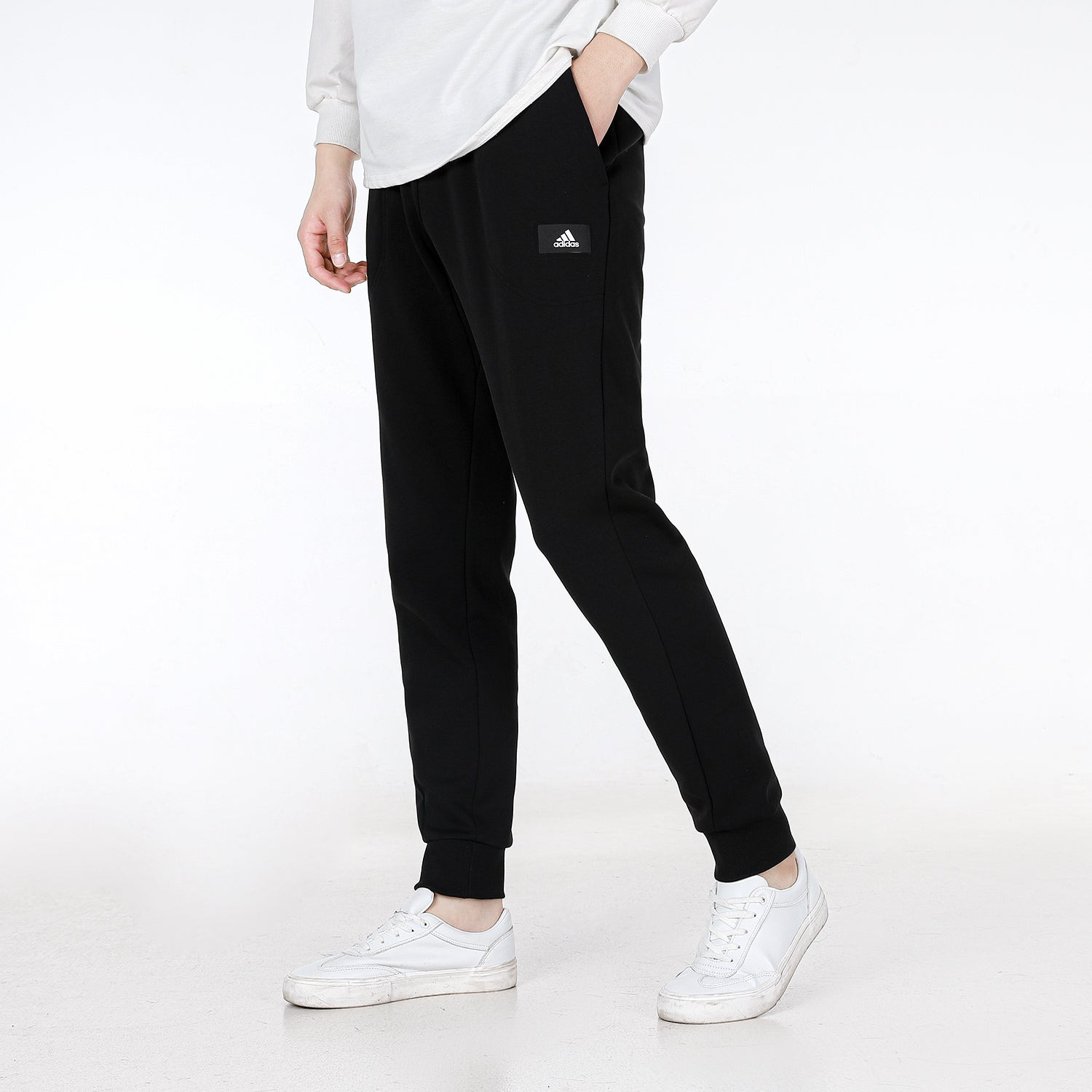 Men's adidas Fi Dblknt Pt Running Training Loose Knit Bundle Feet Sports Pants/Trousers/Joggers Blac - 5