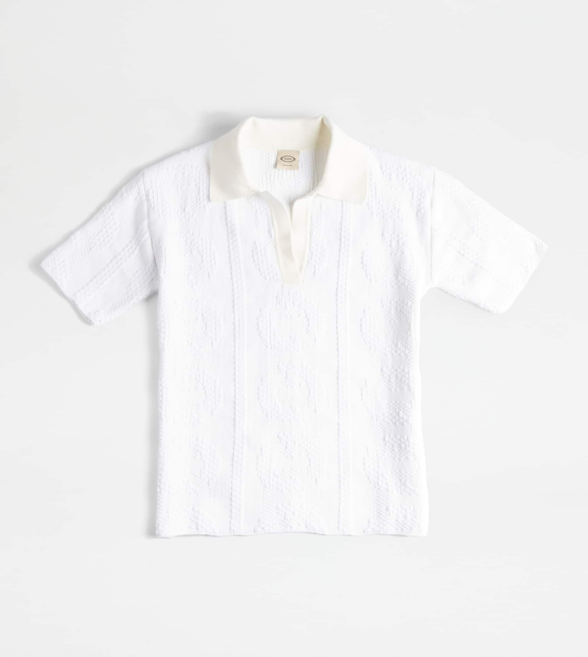 JACQUARD POLO SHIRT - WHITE - 1