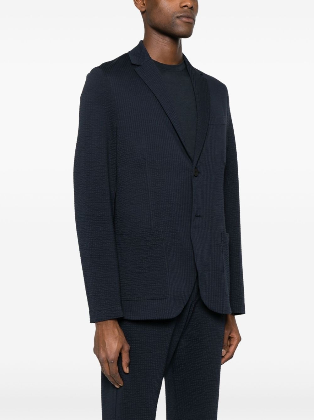cotton-blend seersucker blazer - 3