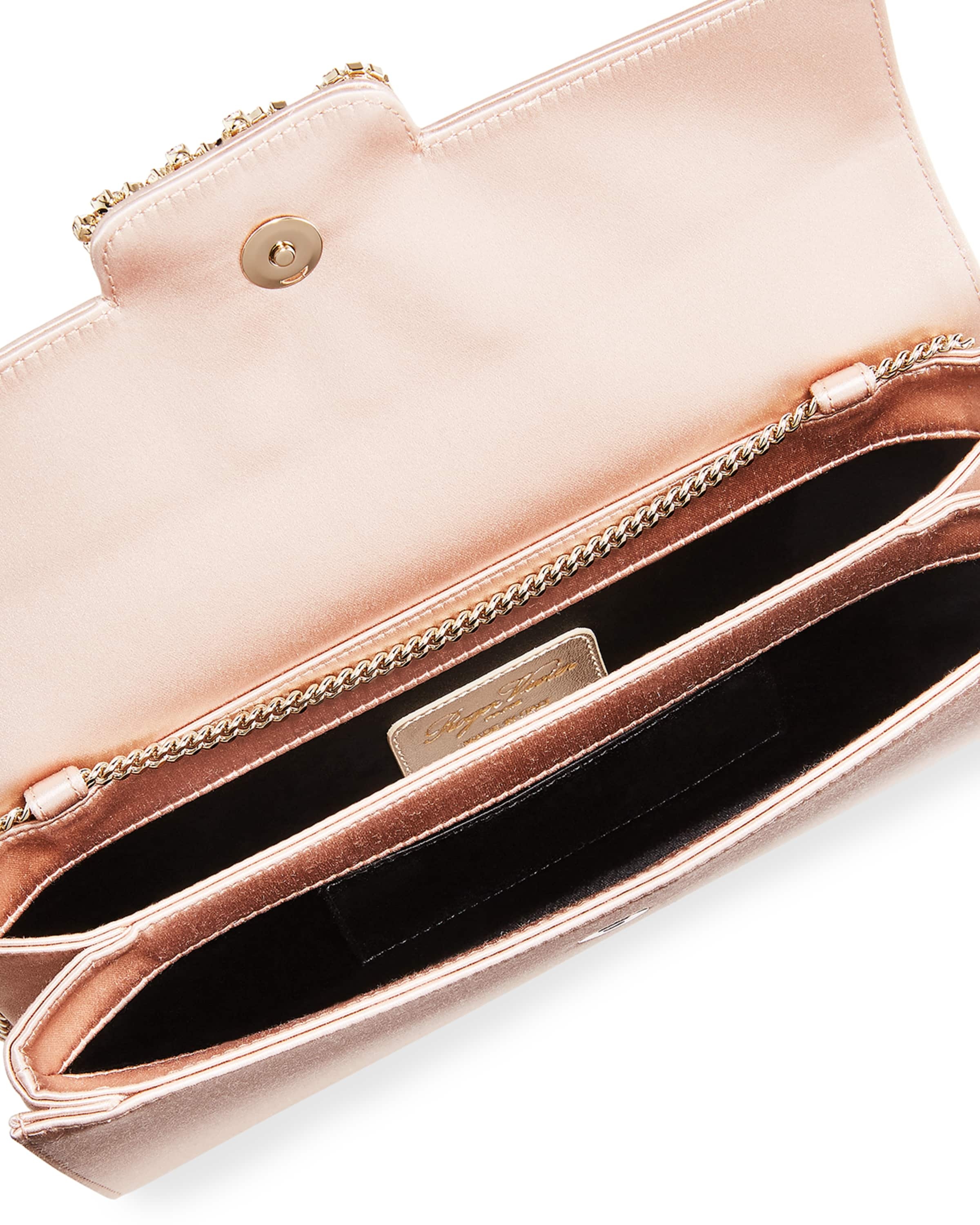 Roger Vivier Envelope Flap Flower Buckle Clutch Bag