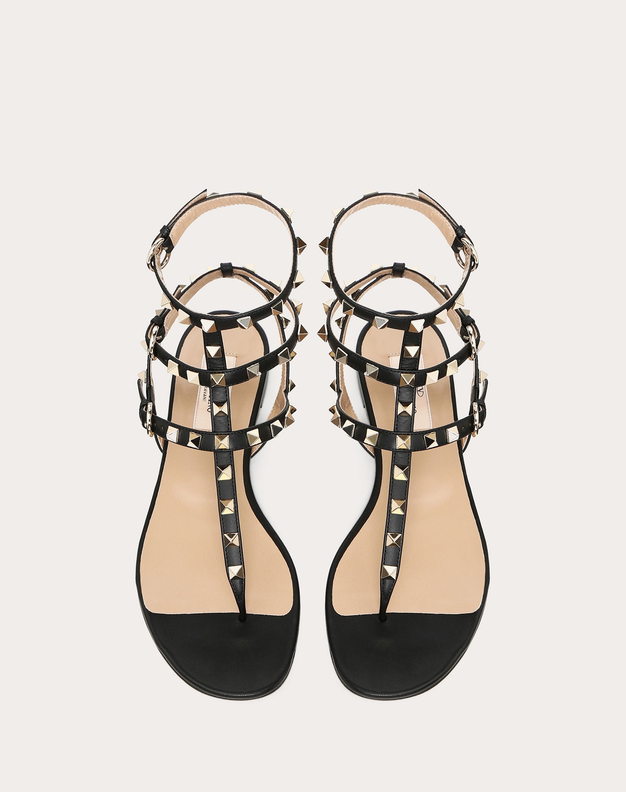 Rockstud Calfskin Flat Flip-Flop Sandal - 4