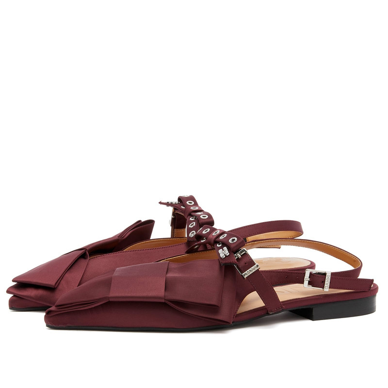 GANNI GANNI Big Bow Slingback Ballerina outlook