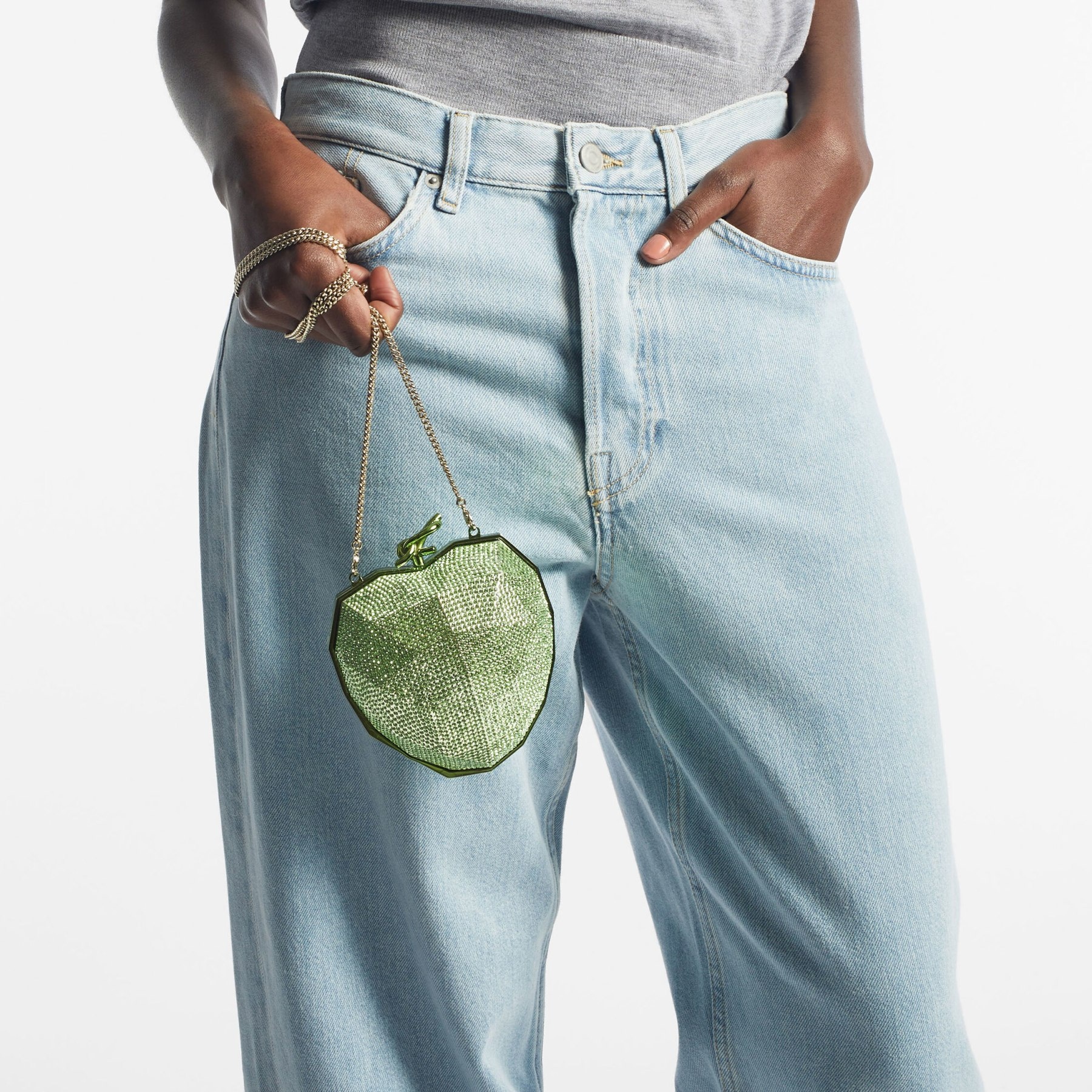 Faceted Heart Clutch
Matcha Lucite Faceted Heart Clutch Bag - 2