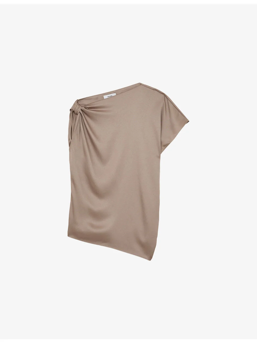 Kezia Draped One-Shoulder Satin Top - 1