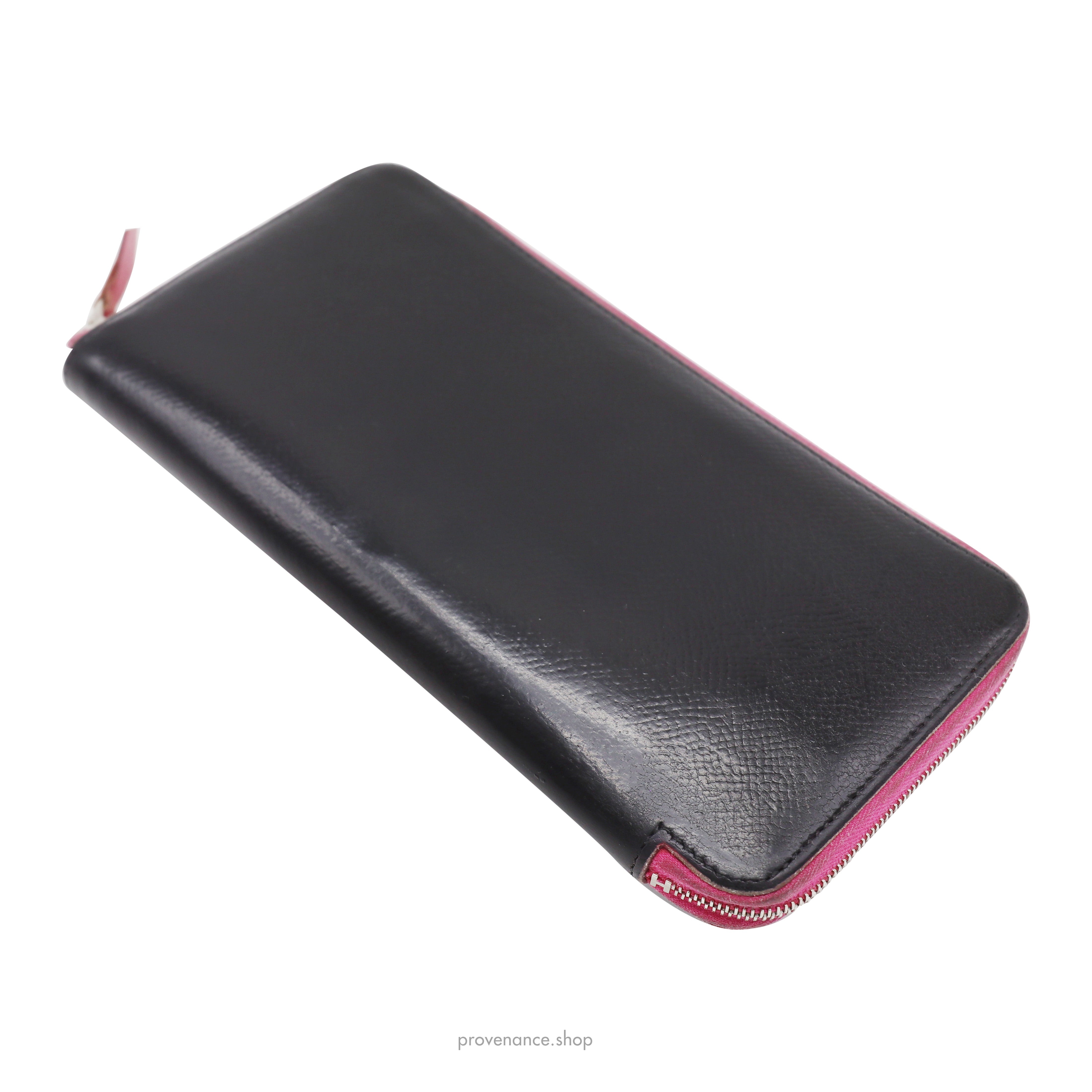 Hermes Silkin Classic Wallet Large Model - Black/Fuchsia - 3