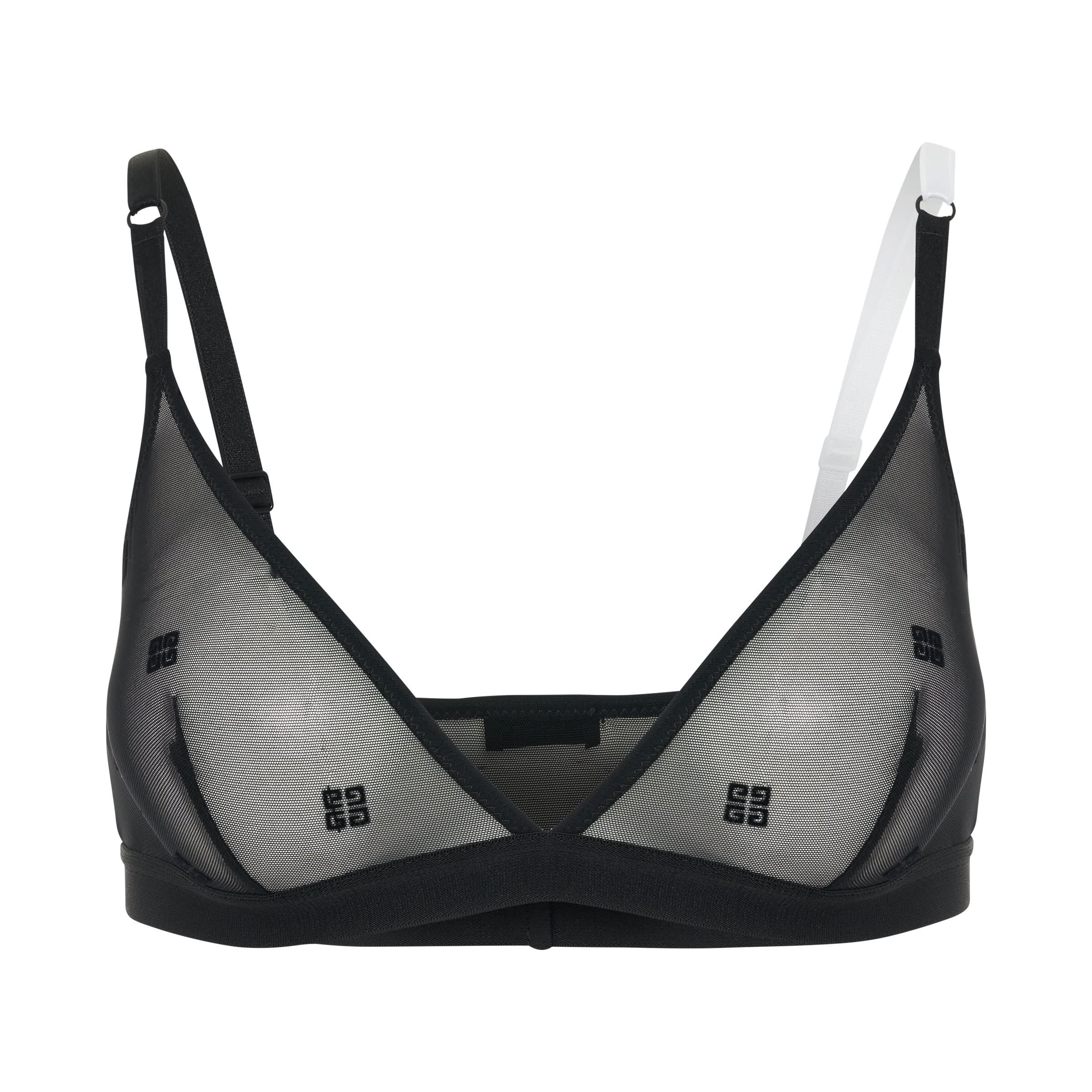 4G Transparent Tulle Bra in Black - 1