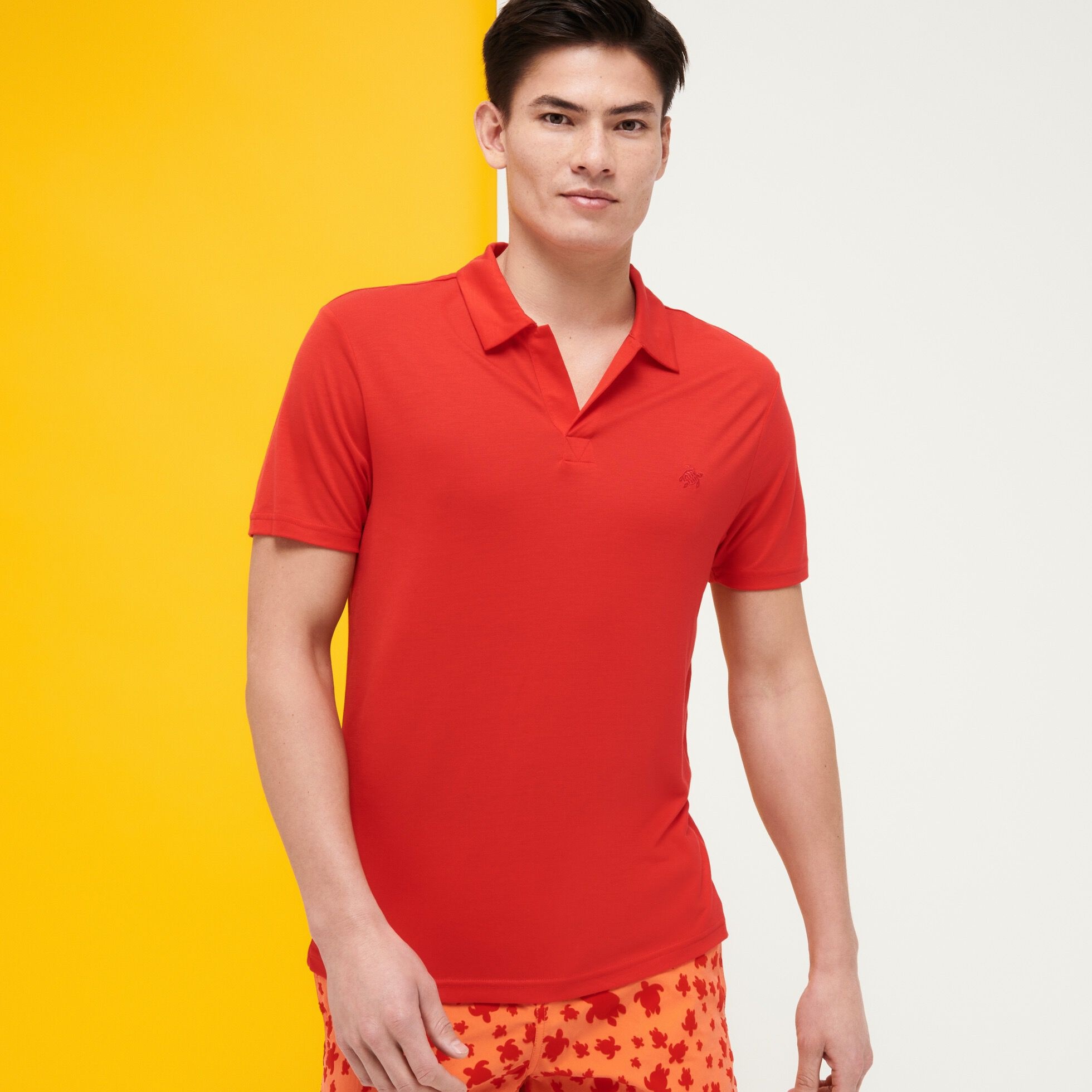 Men Tencel Polo Shirt Solid - 3