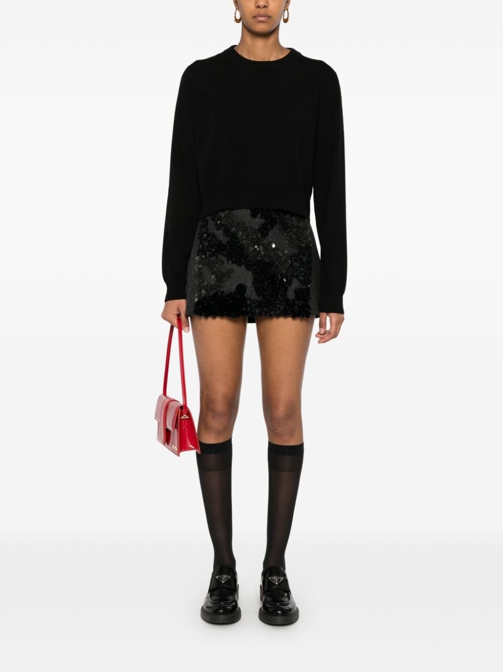 sequined mélange-effect mini skirt - 2