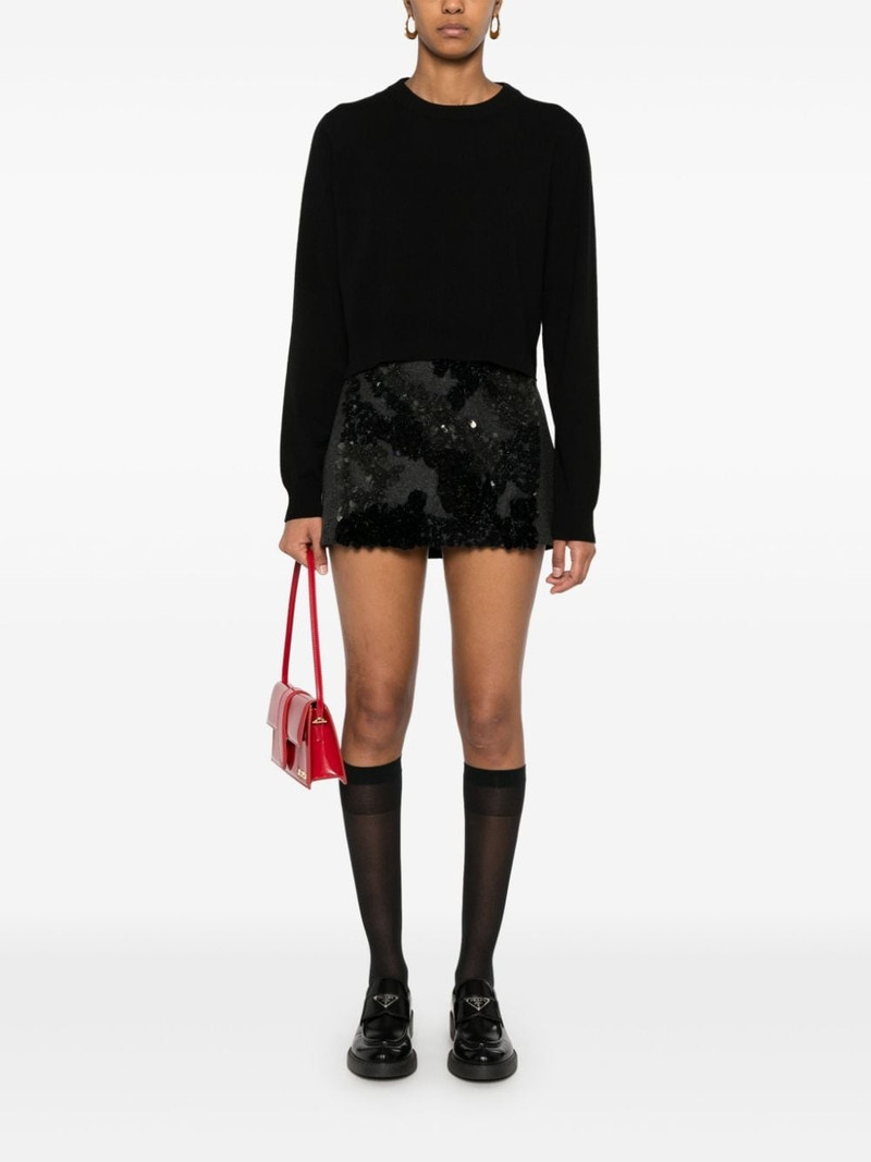 Plan C sequined mélange-effect mini skirt outlook