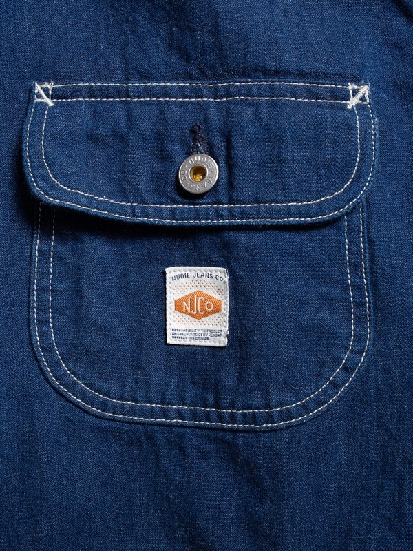 Jimmy Utility Denim Zip Jacket Blue - 6