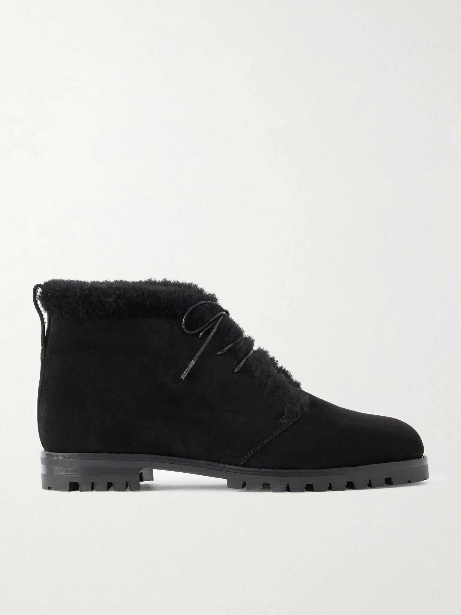 Mircus 10 shearling-trimmed suede ankle boots Black - 1