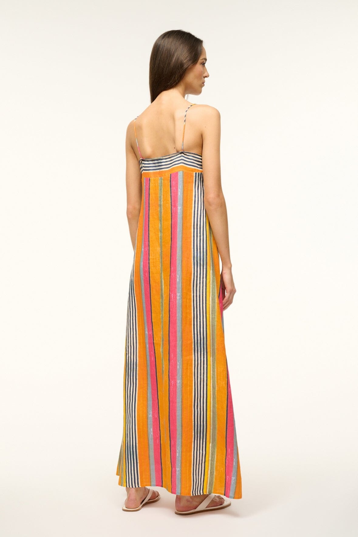 STAUD LAURA DRESS MULTI BAYADERE STRIPE - 5