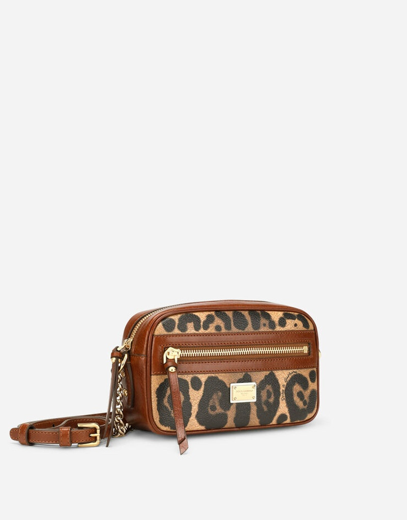 Small crossbody bag in leopard-print Crespo with branded plate 3