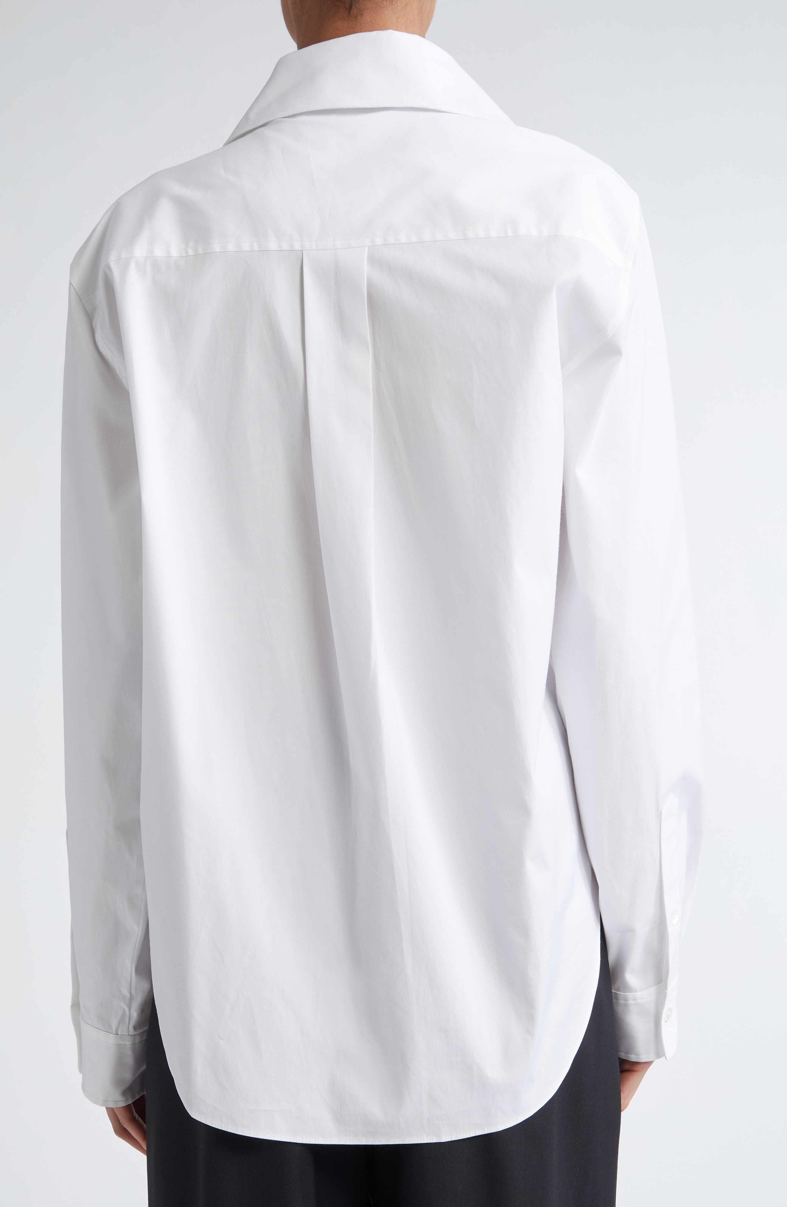MONSE Asymmetric Collar Button-Up Shirt in Ivory at Nordstrom - 3