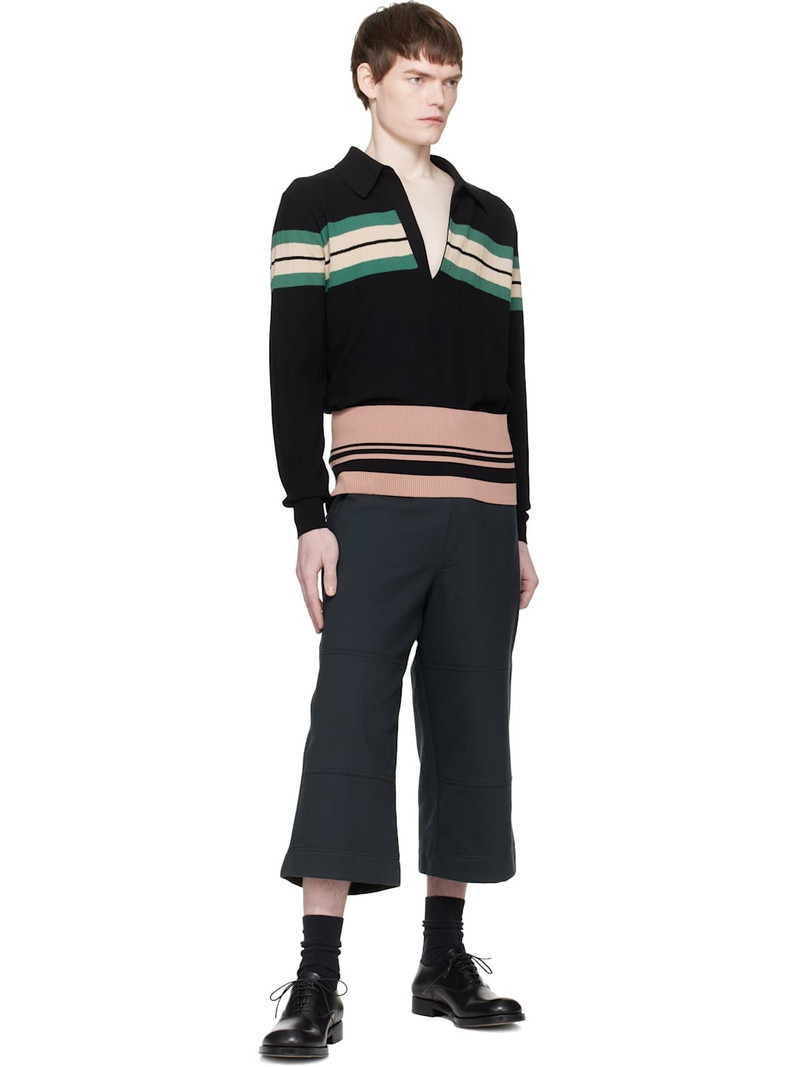 Dries Van Noten Black Block Stripe Polo outlook