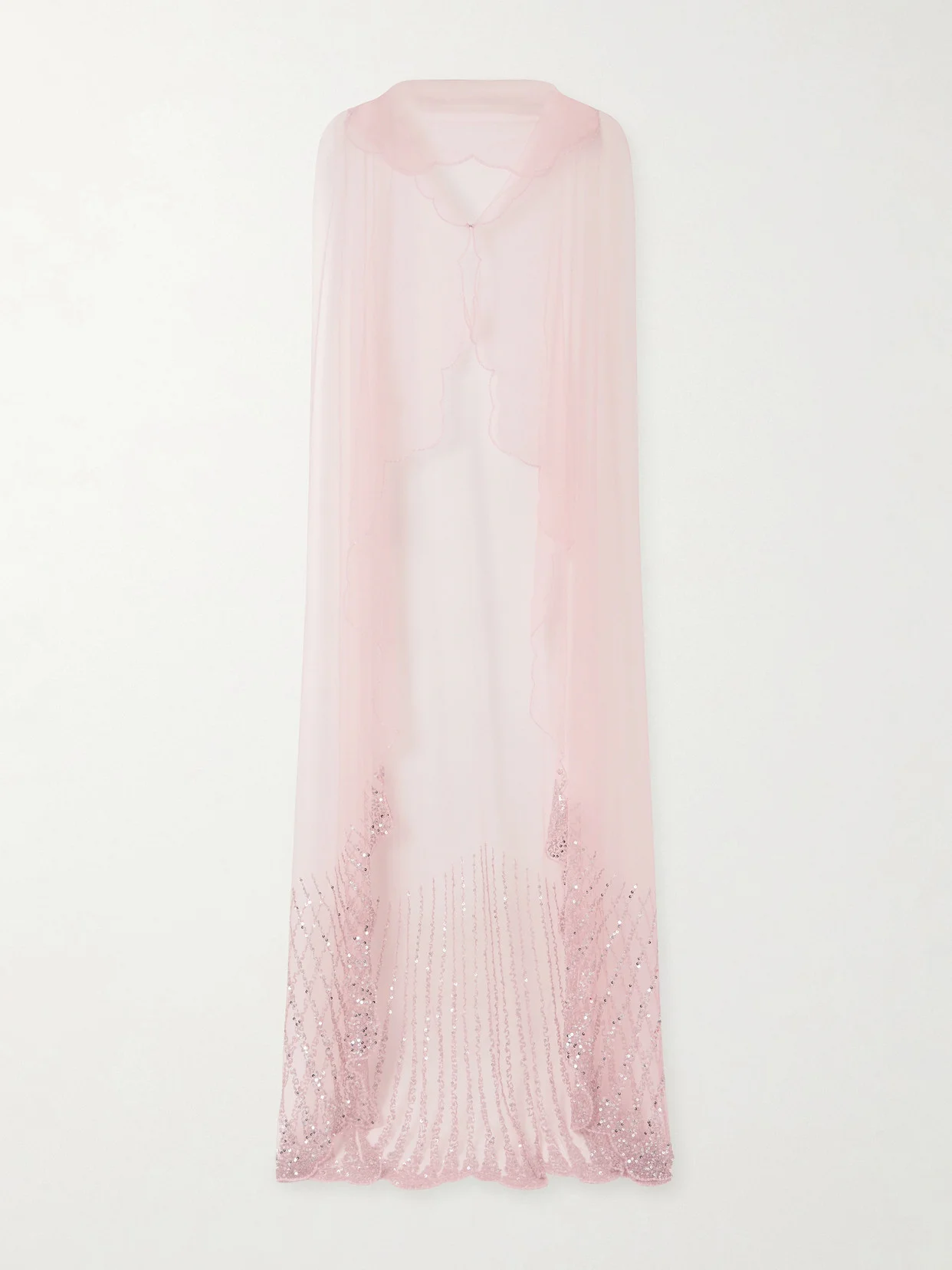 Moonray Scalloped Embellished Tulle Cape - 1