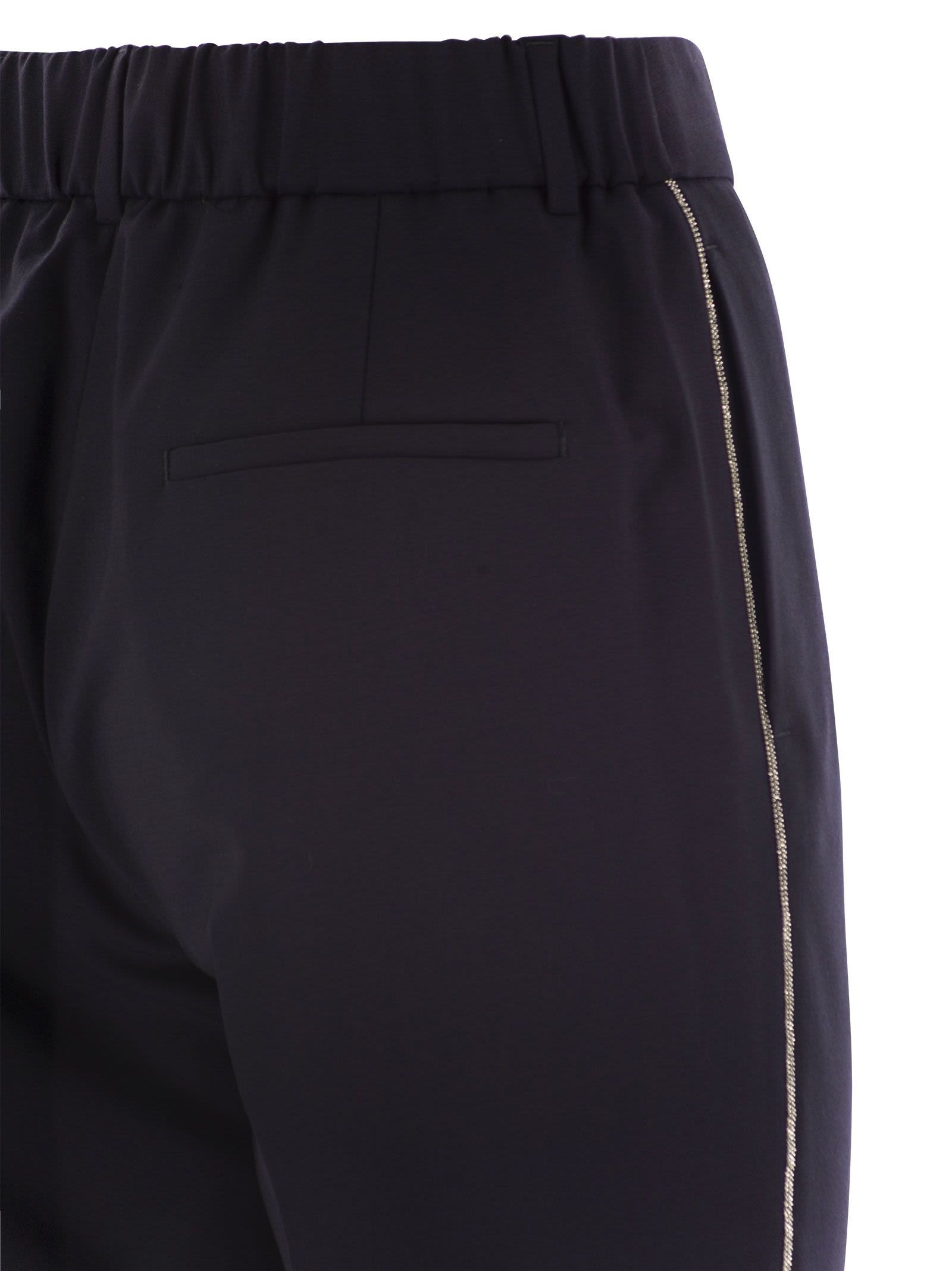 Peserico - Peserico Women Virgin Wool Blend Trousers With Jewellery - 4