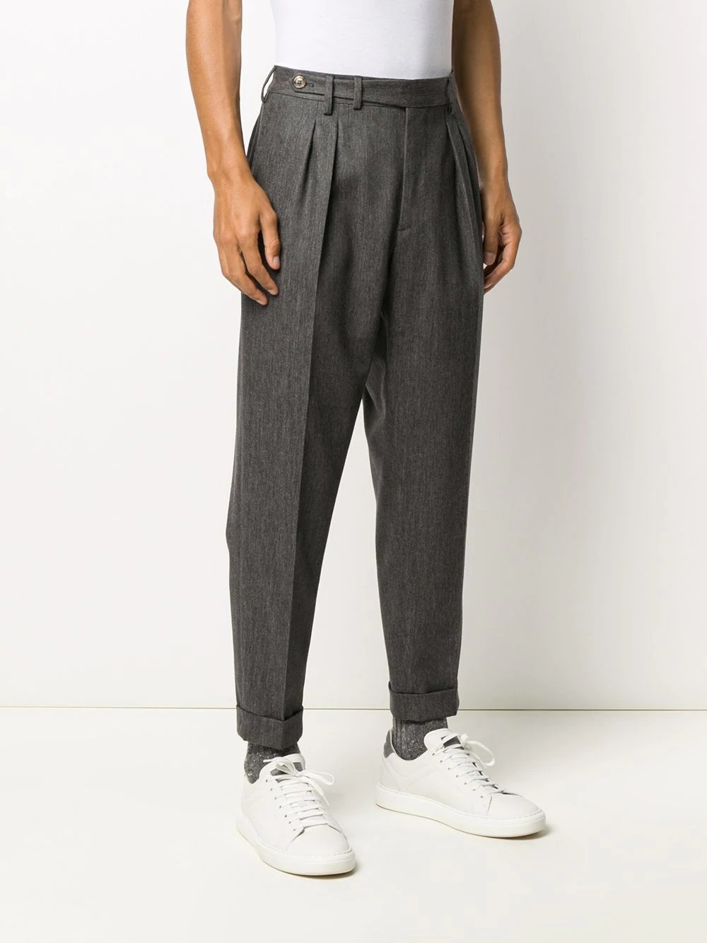 tapered leg tailored trousers - 3