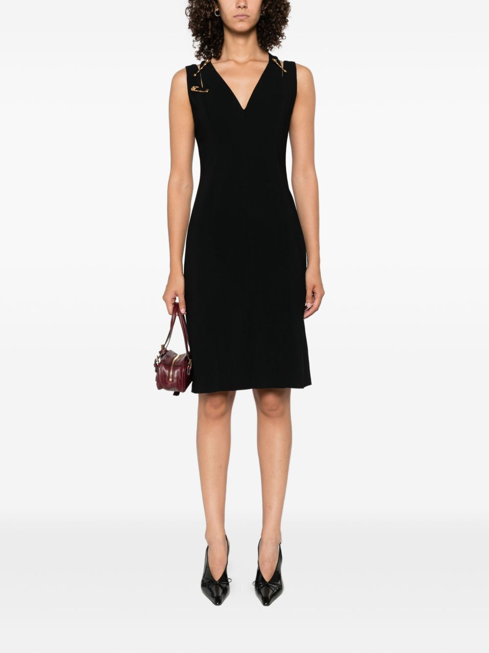 safety-pin detail midi dress - 2