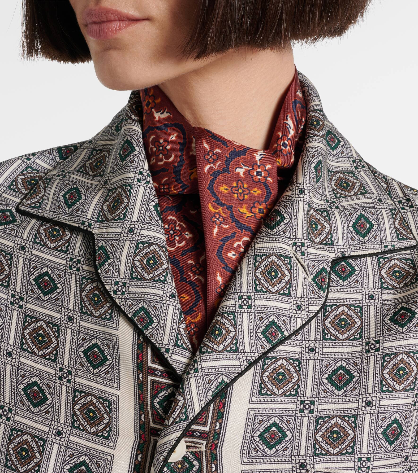 Printed silk scarf - 3