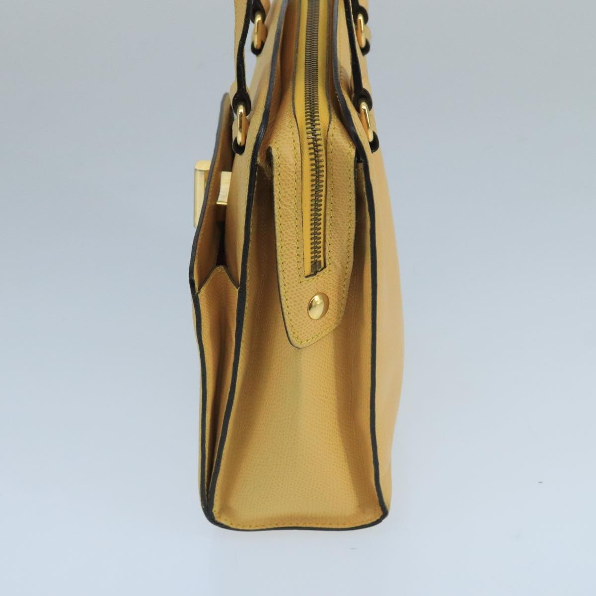 CELINE Hand Bag Leather Yellow Gold - 4
