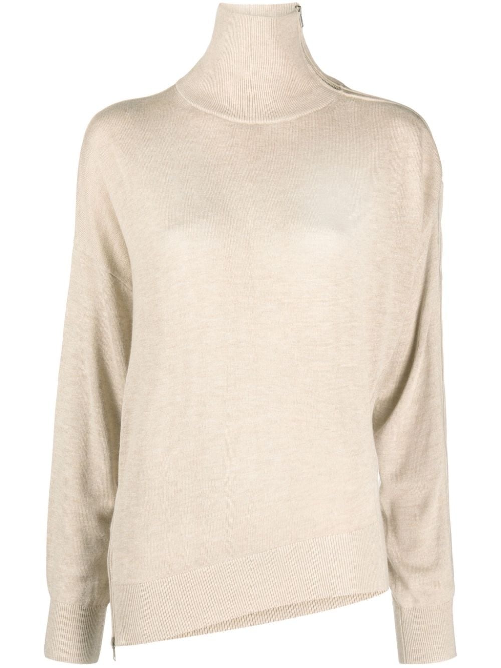 asymmetric roll-neck jumper - 1