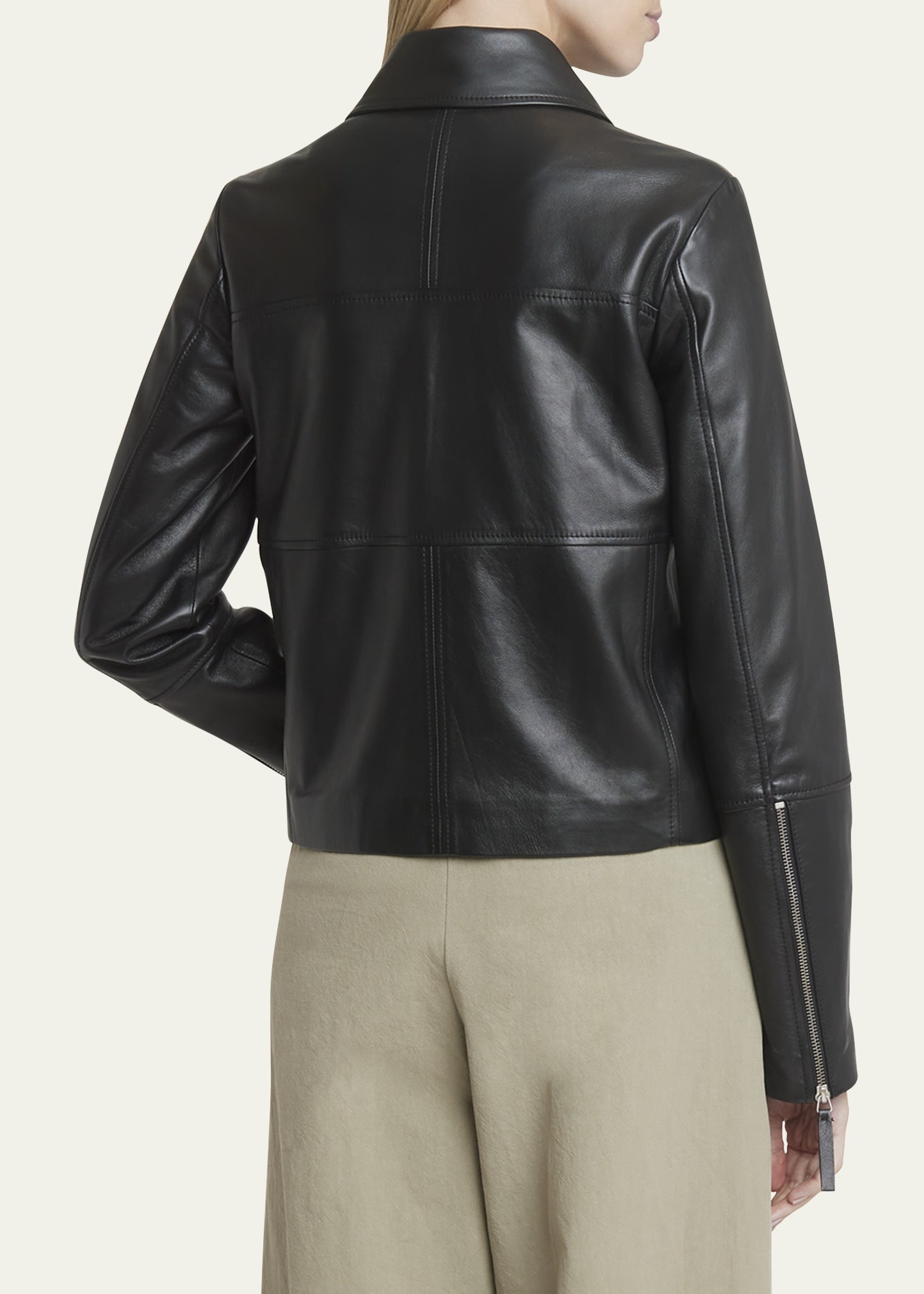 Annabel Zip-Front Leather Jacket - 3