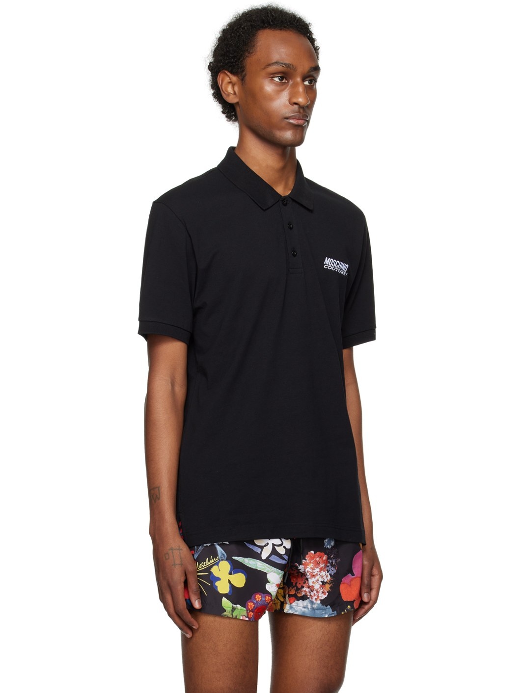 Black Embroidered Polo - 2