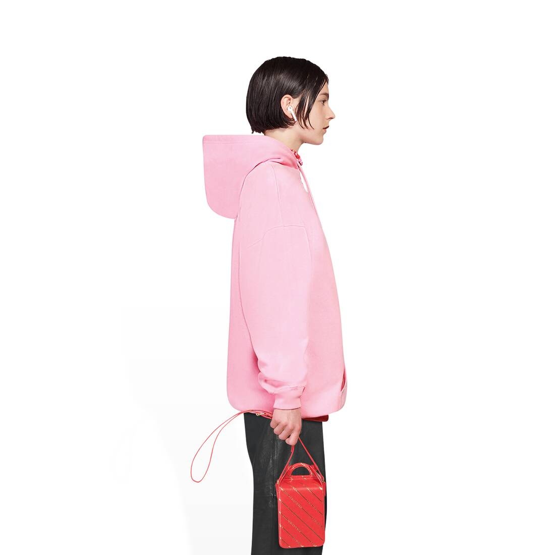 Women's Balenciaga Hoodie Medium Fit in Pink/white - 3